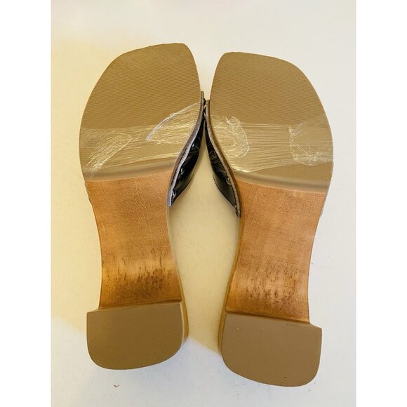 Dr Scholls Women Size 7 Exercise Clog Sandal Black Patent Leather Slide New - Picture 11 of 15